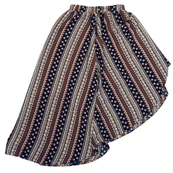 SHEIN Hi-low boho hippie brown, black and tan skirt size medium - Picture 1 of 6